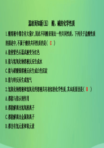2018届九年级化学下册 第7章 应用广泛的酸、碱、盐 温故而知新（五）酸、碱的化学性质课件 沪教版