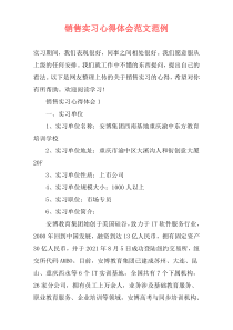 销售实习心得体会范文范例