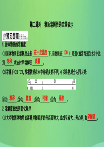 2018届九年级化学下册 第6章 溶解现象 第3节 物质的溶解性 第2课时 物质溶解性的定量表示课件