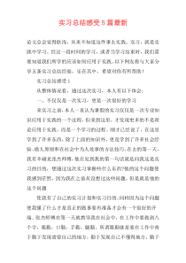 实习总结感受5篇最新