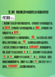 2018届九年级化学下册 第6章 溶解现象 第1节 物质在水中的分散 第2课时 物质溶解过程中的能量