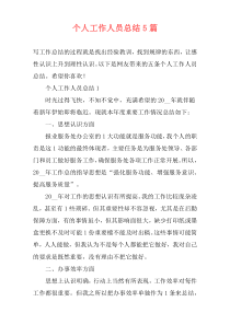 个人工作人员总结5篇