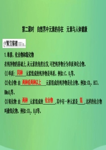 2018届九年级化学上册 第3章 物质构成的奥秘 第2节 组成物质的化学元素 第2课时 自然界中元素