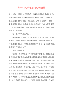 高中个人学年总结范例五篇