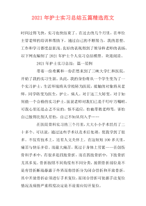 2021年护士实习总结五篇精选范文
