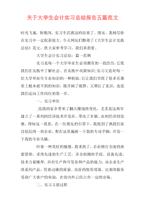 关于大学生会计实习总结报告五篇范文