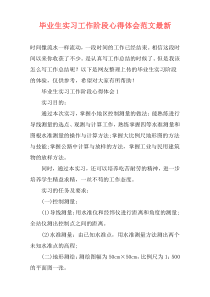 毕业生实习工作阶段心得体会范文最新