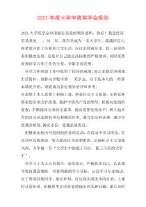 2021年度大学申请奖学金报告