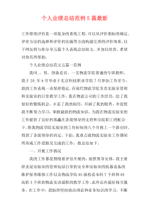 个人业绩总结范例5篇最新