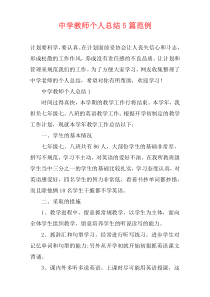 中学教师个人总结5篇范例