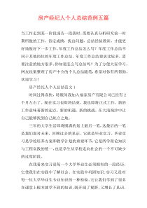 房产经纪人个人总结范例五篇