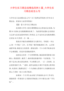 大学生实习期总结精选范例5篇_大学生实习期总结怎么写