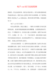 电子cad实习总结范例