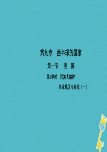 2017-2018学年七年级地理下册 第九章 第一节 美国（第1学时 民族大熔炉 农业地区专业化）课