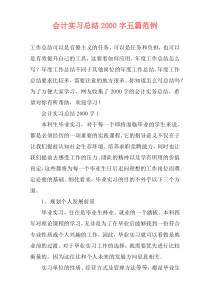 会计实习总结2000字五篇范例