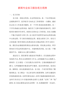 新闻专业实习报告范文范例