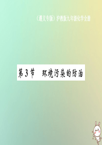 （遵义专版）2018年秋九年级化学全册 第9章 化学与社会发展 第3节 环境污染的防治课件 沪教版