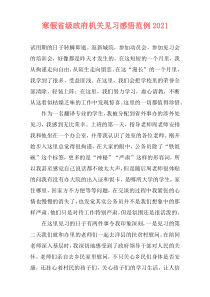 寒假省级政府机关见习感悟范例2021