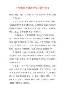 小学老师乡村教学实习报告范文