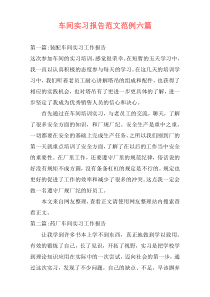 车间实习报告范文范例六篇