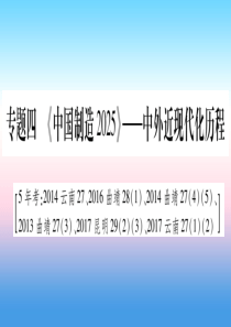 （云南专用）2019中考历史总复习 第2篇 知能综合提升 专题4《中国制造2025》—中外近现代化历