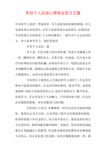 军训个人总结心得体会范文五篇