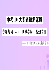 （云南专版）2019届中考历史 中考十大专题破解策略 专题复习（六）世界格局 变幻莫测—近现代国际关