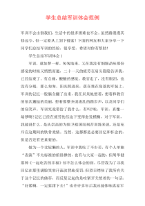 学生总结军训体会范例