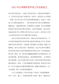 2021年大学辅导员军训工作总结范文
