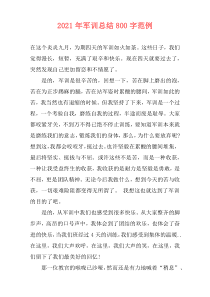 2021年军训总结800字范例