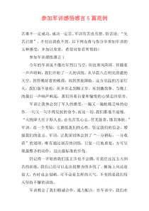 参加军训感悟感言5篇范例