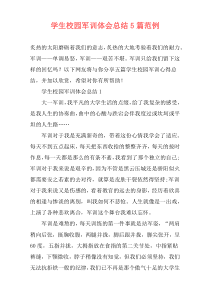 学生校园军训体会总结5篇范例