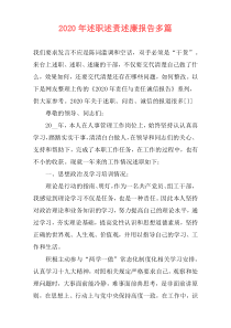 2020年述职述责述廉报告多篇