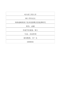 绿海战略视角下技术创新模式的选择研究