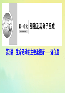 （新课标）2020高考生物一轮总复习 第1单元 第3讲 生命活动的主要承担者——蛋白质课件