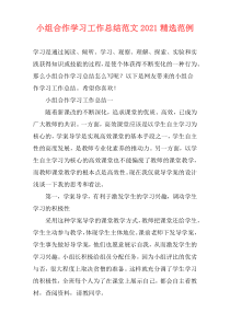小组合作学习工作总结范文2021精选范例