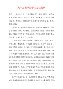 大一上班学期个人总结范例