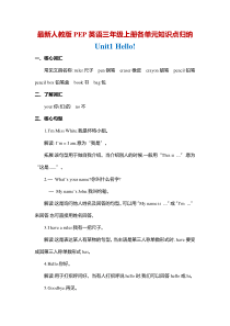 最新人教版PEP英语三年级上册各单元知识点归纳