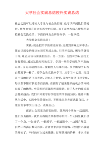 大学社会实践总结校外实践总结