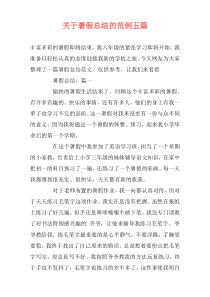 关于暑假总结的范例五篇