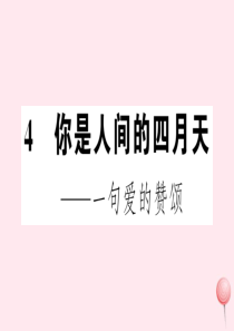 （孝感专版）2019秋九年级语文上册 第一单元 4你是人间的四月天习题课件 新人教版