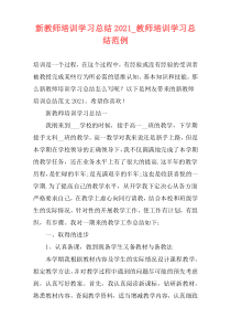 新教师培训学习总结2021_教师培训学习总结范例