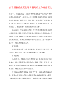 实习期教师规范化培训基地校工作总结范文