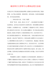 南京审计大学学习心得体会范文总结