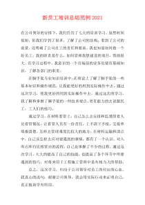 新员工培训总结范例2021