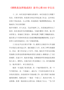 《钢铁是怎样炼成的》读书心得800字左右