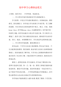 初中学习心得体会范文