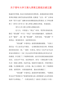 关于青年大学习第九季第五期观后感五篇