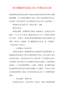 党支部组织生活会2021年度会议记录