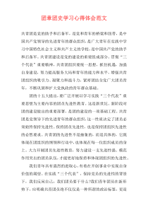 团章团史学习心得体会范文